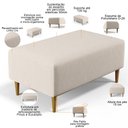 Ver imagem 4 de Puff Decorativo Sala de Estar Cléo W01 Pés Palito 90 cm - Lyam Decor Cléo Pés Palito Linho Cru