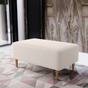 Ver imagem 1 de Puff Decorativo Sala de Estar Cléo W01 Pés Palito 90 cm - Lyam Decor Cléo Pés Palito Linho Cru