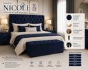 Ver imagem 4 de Cabeceira Estofada Recamier Baú para Cama Box 160cm Queen:Azul