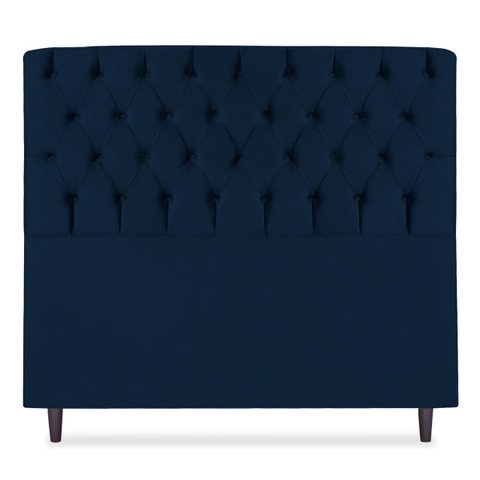 Cabeceira Estofada Recamier Baú para Cama Box 160cm Queen:Azul