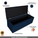 Ver imagem 5 de Cabeceira Estofada Recamier Baú para Cama Box 160cm Queen:Azul
