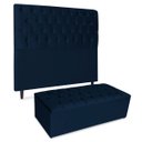 Ver imagem 6 de Cabeceira Estofada Recamier Baú para Cama Box 160cm Queen:Azul