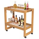 Ver imagem 1 de Aparador Barzinho Carrinho Multiuso Organizador Prateleiras Rodízios Orfeu:perola