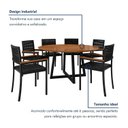 Ver imagem 6 de Conjunto Sala de Jantar Mesa Redonda 6 Cadeiras Barcelona MDF Coliseu Preto Cinamomo/Preto Galaxy