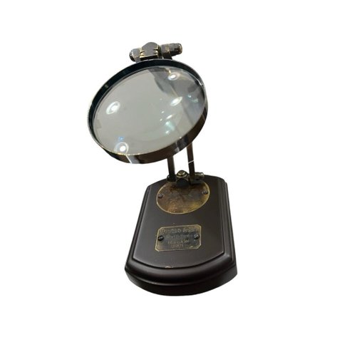 Lupa Mesa Bancada Decorativa Madeira Metal Vintage Leitura Espressione Lupa, Lupa para Leitura, Lupa