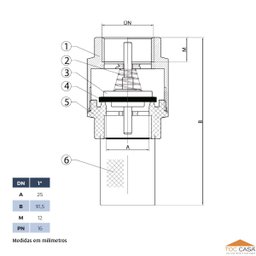 Válvula de Retenção Sucção 1 Fundo de Poço em Latão Forjado com Filtro Inox Industrial Ivm Italy - 3