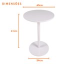 Ver imagem 2 de Mesa Lateral de Apoio para Sofá Amalfi Branca em Mdf Redonda 40x61cm Quartos Decorações Sala