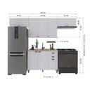 Ver imagem 3 de Cozinha Modulada 4 Peças 1 Balcão sem Tampo 3 Aéreos 100% MDF Bari
