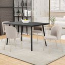 Ver imagem 2 de Kit 5 Cadeiras Sala de Jantar Estofada Gavi Arena L02 Bouclê Creme - Lyam Decor