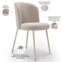 Ver imagem 4 de Kit 5 Cadeiras Sala de Jantar Estofada Gavi Arena L02 Bouclê Creme - Lyam Decor