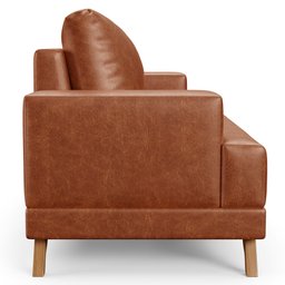 Sofá 3 Lugares 180cm Living Pés Curvos Santi D05 Sintético Camel - Mpozenato - 7