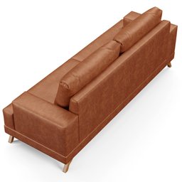 Sofá 3 Lugares 180cm Living Pés Curvos Santi D05 Sintético Camel - Mpozenato - 6