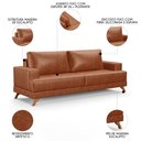 Ver imagem 3 de Sofá 3 Lugares 180cm Living Pés Curvos Santi D05 Sintético - Mpozenato
