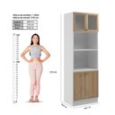 Ver imagem 3 de Paneleiro Berlim 2 Portas 5 Prateleiras MDP 70cm Café e Branco