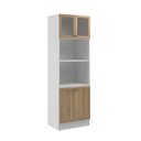Ver imagem 1 de Paneleiro Berlim 2 Portas 5 Prateleiras MDP 70cm Café e Branco