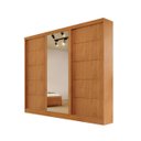 Ver imagem 1 de Guarda-roupa solteiro espelho 4 gavetas 2,21m - Capri-Nature - Bianchi Móveis