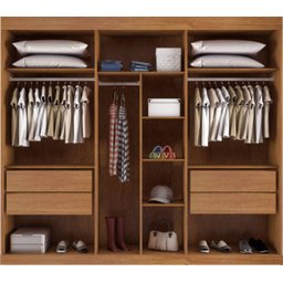 Guarda-roupa solteiro espelho 4 gavetas 2,21m - Capri-Nature - Bianchi Móveis - 2