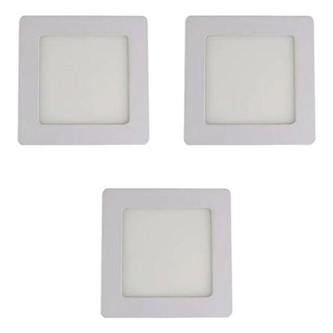 Kit 3 Painel LED Embutir 11,8cm 6W 6k Luz Branca Bivolt Branco Kian
