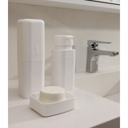 Porta Escova de Dentes com Tampa Coza Splash Branco - 2