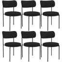 Ver imagem 1 de Kit 06 Cadeiras Estofadas para Sala de Jantar Louise L02 Suede Preto - Lyam Decor