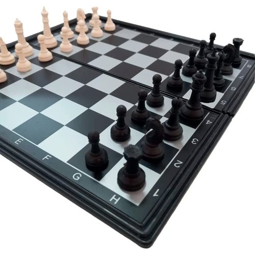 Jogo Mini Xadrez, Damas Magnético Imã 32 Peças E 1 Tabuleiro