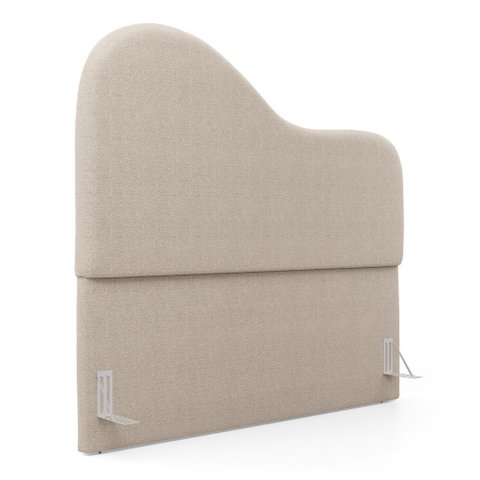 Cabeceira Orgânica Cama Box King Size Sea 195cm com Frame Bouclé Bege - Abmaza