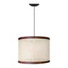 Lustre Modelo Ravena Moderno Rattan Detalhes Couro Sintético:branco - 5