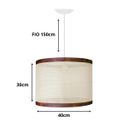 Ver imagem 4 de Lustre Modelo Ravena Moderno Rattan Detalhes Couro Sintético:branco