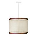 Ver imagem 2 de Lustre Modelo Ravena Moderno Rattan Detalhes Couro Sintético:branco