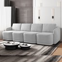 Ver imagem 2 de Sofá Cama para Sala de Estar 5 Lugares 436cm Montserrat K01 Veludo Cinza - Lyam Decor