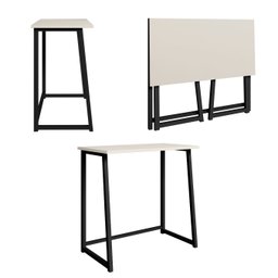 Escrivaninha Computador Dobrável Escritório Home Office Fit Off White - 1