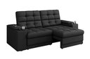 Ver imagem 3 de Sofá Confort Premium 1,70m Assento Retrátil e Reclinável Porta Copos e USB Suede Preto - Xflex