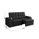 Ver imagem 2 de Sofá Confort Premium 1,70m Assento Retrátil/reclinável Porta Copos e Usb Suede Preto - Xflex