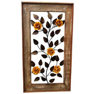 Quadro De Parede Moldura Flores Amarelas Decorativo Artesanal MINAS ARTE PRÓPRIA quadro na moldura f