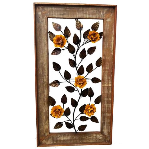 Quadro De Parede Moldura Flores Amarelas Decorativo Artesanal MINAS ARTE PRÓPRIA quadro na moldura f