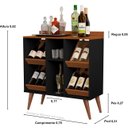 Ver imagem 1 de Aparador Adega Petrus Gin Pés Palito cor Preto / Caramelo