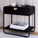 Ver imagem 2 de Kit 02 Mesas de Cabeceira 1g Organica 60 Cm 28061 Nero Preto Artesano