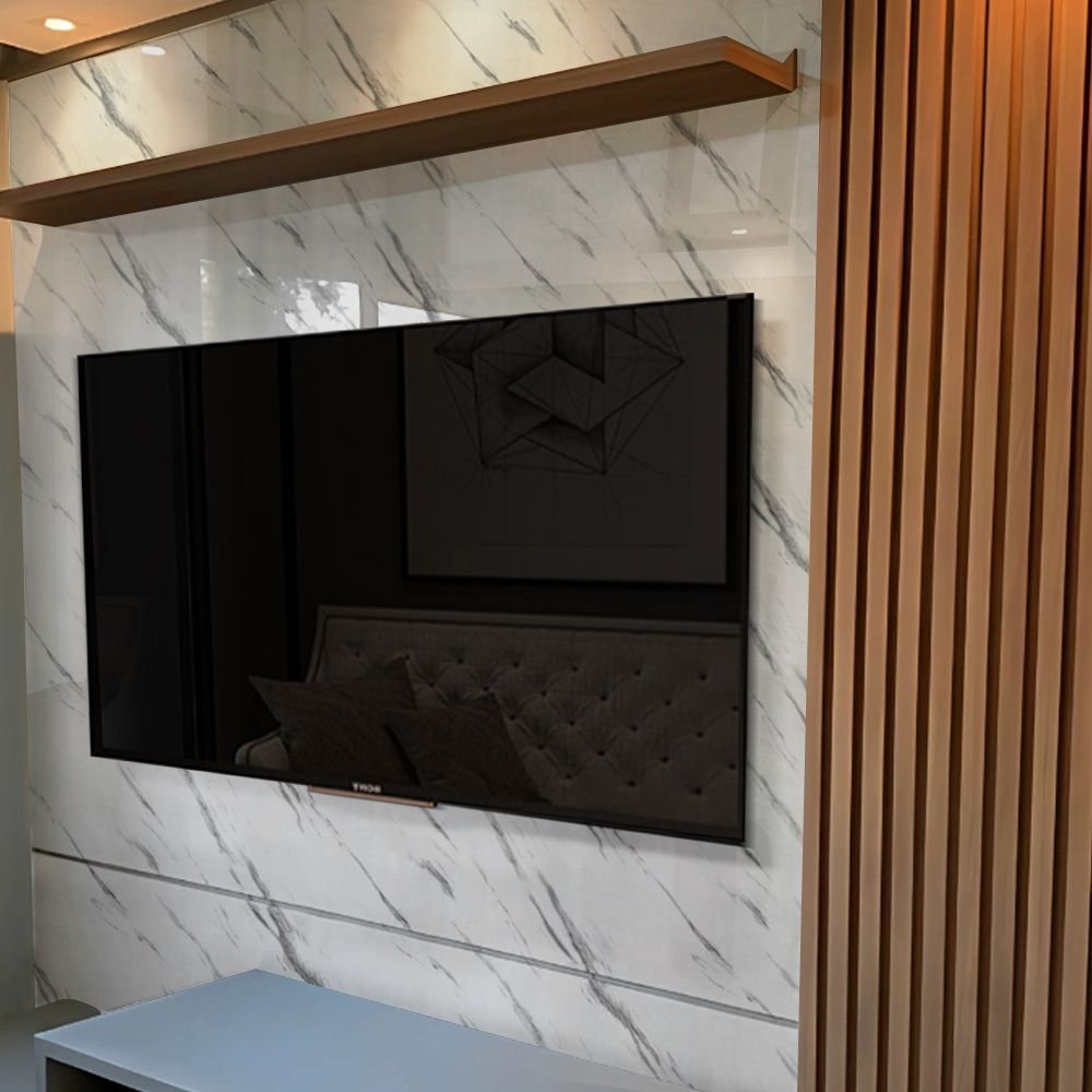 Papel de Parede Adesivo Cozinha Alta Temperatura Marmore Carrara 500x60cm - 4