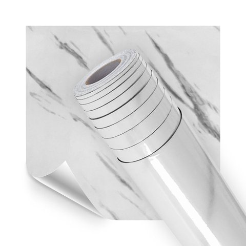 Papel de Parede Adesivo Cozinha Alta Temperatura Marmore Carrara 500x60cm