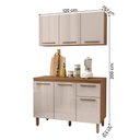 Ver imagem 4 de Armario de Cozinha Pop 120 Cm com 6 Portas e 1 Gaveta Freijo/baunilha/freijo