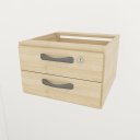 Ver imagem 1 de Gaveteiro Fixo 02 Gavetas para Mesas 40cmx41cmx26cm - Carvalho Treviso - Gaveteiro para Mesa, Gaveta