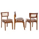 Ver imagem 2 de Kit 6 Cadeiras de Jantar Portugal em Madeira Imbuia Tela Rattan Impermeável Caramelo L85
