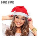 Ver imagem 4 de Gorro de Natal Papai Noel Vermelho Feltro - 50 Unidades