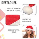 Ver imagem 5 de Gorro de Natal Papai Noel Vermelho Feltro - 50 Unidades