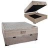 Cama Box Baú Casal + Colchão De Molas Ensacadas Airtech 73X138X188:Bege - 1
