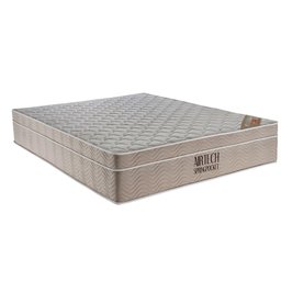 Cama Box Baú Casal + Colchão De Molas Ensacadas Airtech 73X138X188:Bege - 2