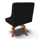 Ver imagem 7 de Kit 6 Cadeiras Estofadas para Sala de Jantar Base Giratória de Madeira Lia Linho Preto - Ibiza
