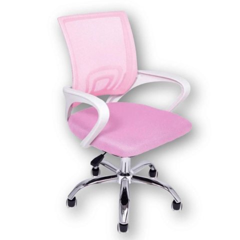 Cadeira de Escritório Begonia Tela Mesh Rosa