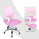 Ver mais imagens de Cadeira de Escritório Begonia Tela Mesh Rosa