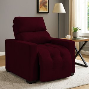 Poltrona Cadeira do Papai e Mamãe Reclinável Retrátil para Sala de Descanso Madri Bordo